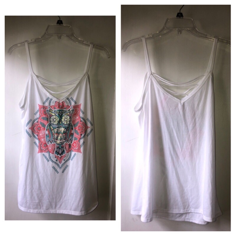 White tank with owl on it